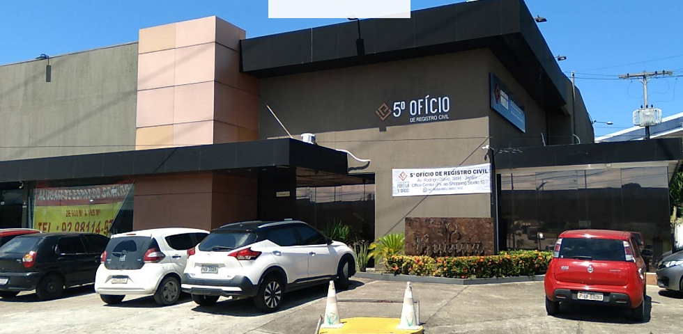 Fachada diurna do Cartório Portela — 5º Ofício de Registro Civil, em Manaus